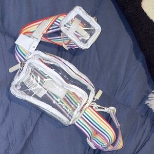 Clear Bag with Rainbow Strap
